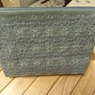 Handmade purse with sashiko embroidery detail 