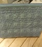 Handmade purse with sashiko embroidery detail 