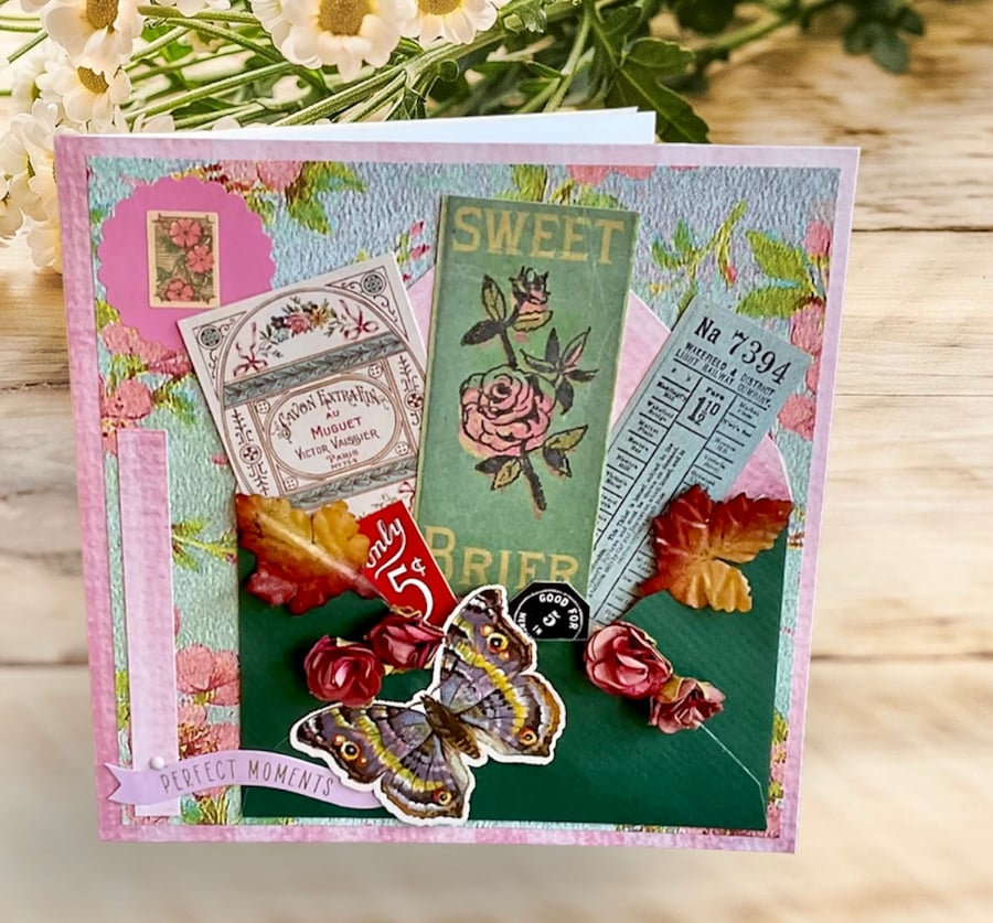 Blank Card. Special Occasion Card. Vintage Style Greetings Card.