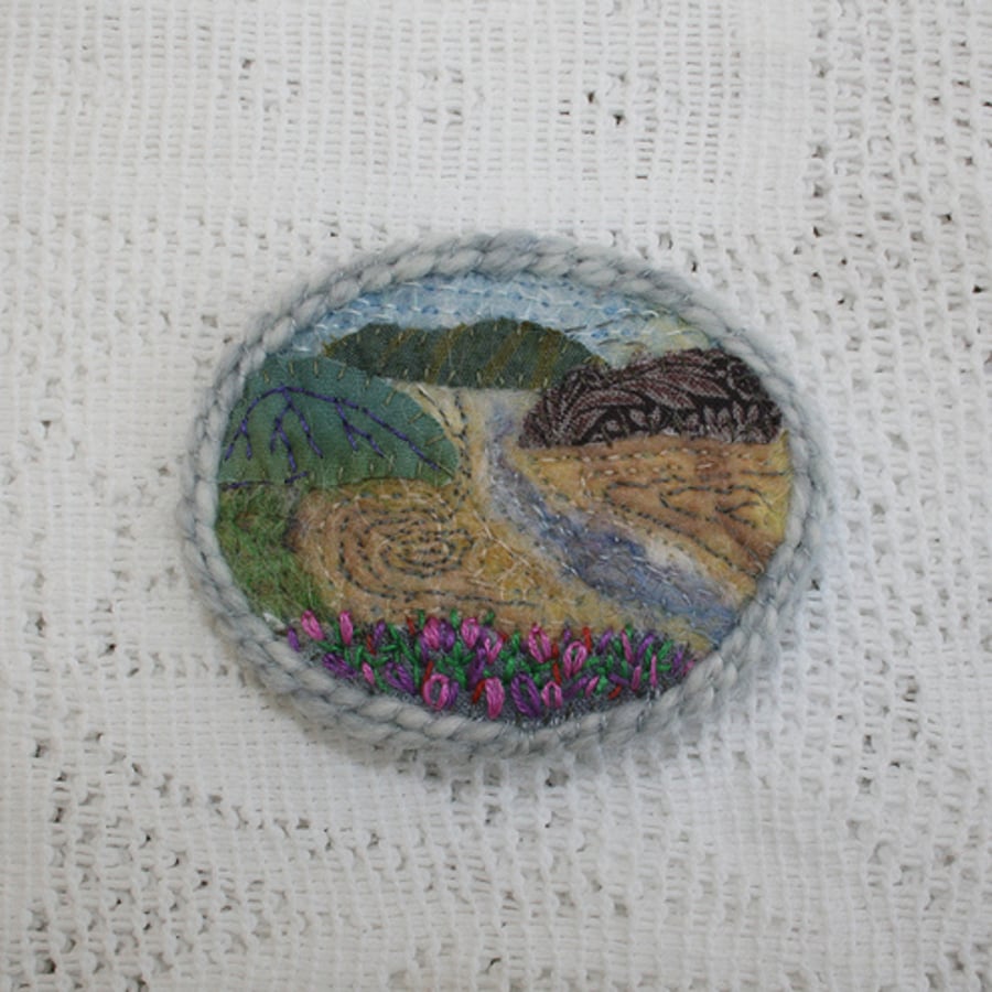 Estuary at Low Tide  - brooch