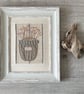Hand Embroidered Framed Seedhead Textile Picture - Image 2