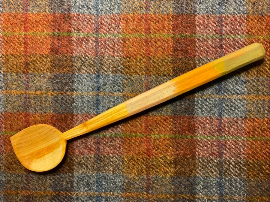 Cherry Wood Cooking Spoon with 3 Tone Handle