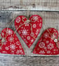 Set of 3 Christmas Lavender Filled Heart Decorations - Image 1