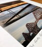 ‘The Forth Bridges’ Signed Mounted square Print 30 x 30cm FREE DELIVERY - Image 3