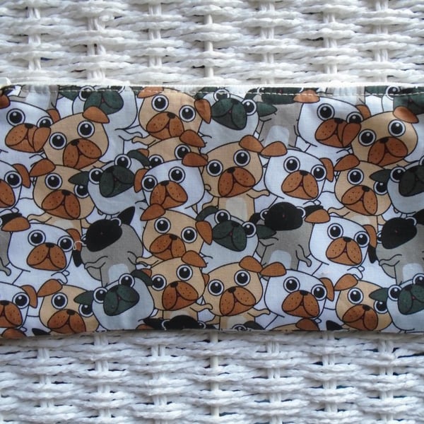 Fun Pug Pencil Case or Small Make Up Bag.