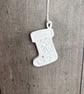 White Ceramic Style Christmas Tree Ornaments Set of 8 - Festive Decor - Image 5