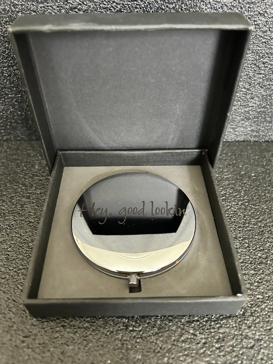 Silver compact mirror