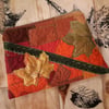 Applique felt Autumn Leaves make up bag, pouch, pencil case