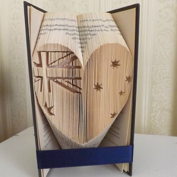Australian Flag Heart COMBI Book Folding Pattern - EMAILED PDF PATTERN