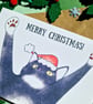 Cat Christmas Card, Tuxedo Cat Lover Christmas Card Merry Christmas from the Cat