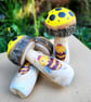 Wooden Toadstool with Bee Illustration,Fairy Tale Nursery Decor,mushroom decor - Image 4