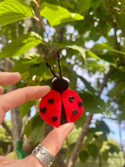 lady bug needle minder, quirky gifts, sewing accessories
