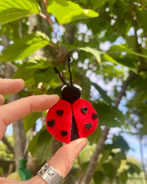 lady bug needle minder, quirky gifts, sewing accessories