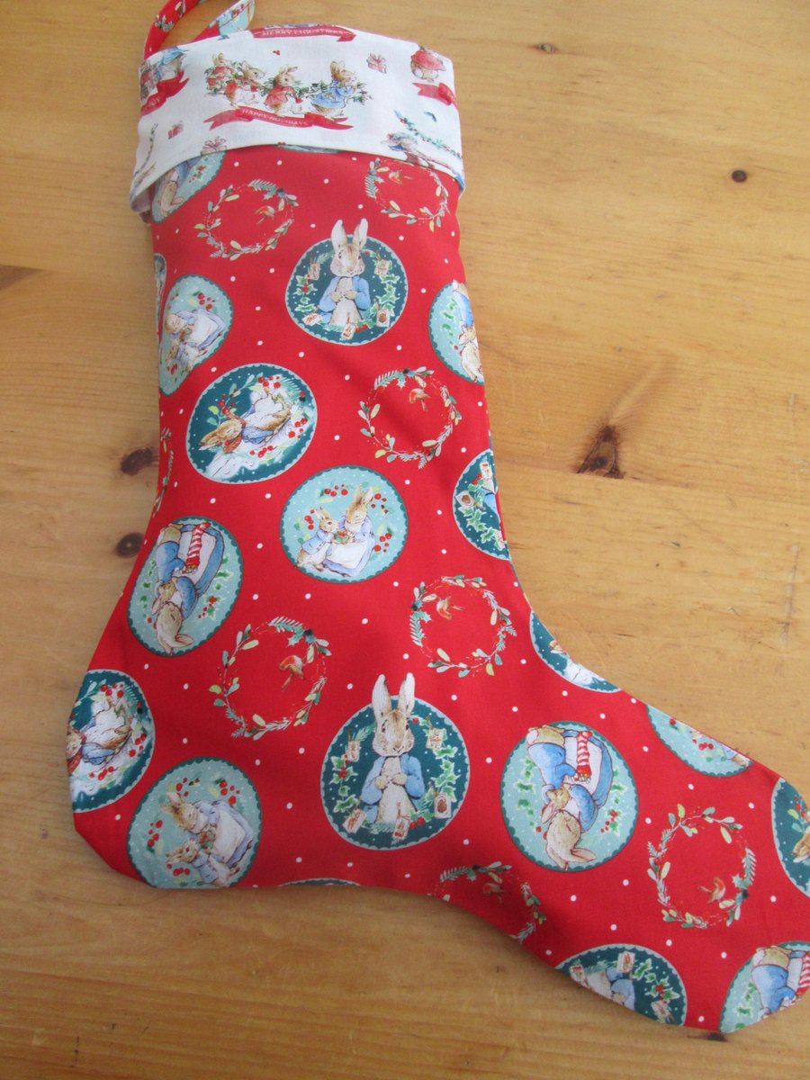 Peter Rabbit Christmas Stocking or decoration, ideal for children, story book