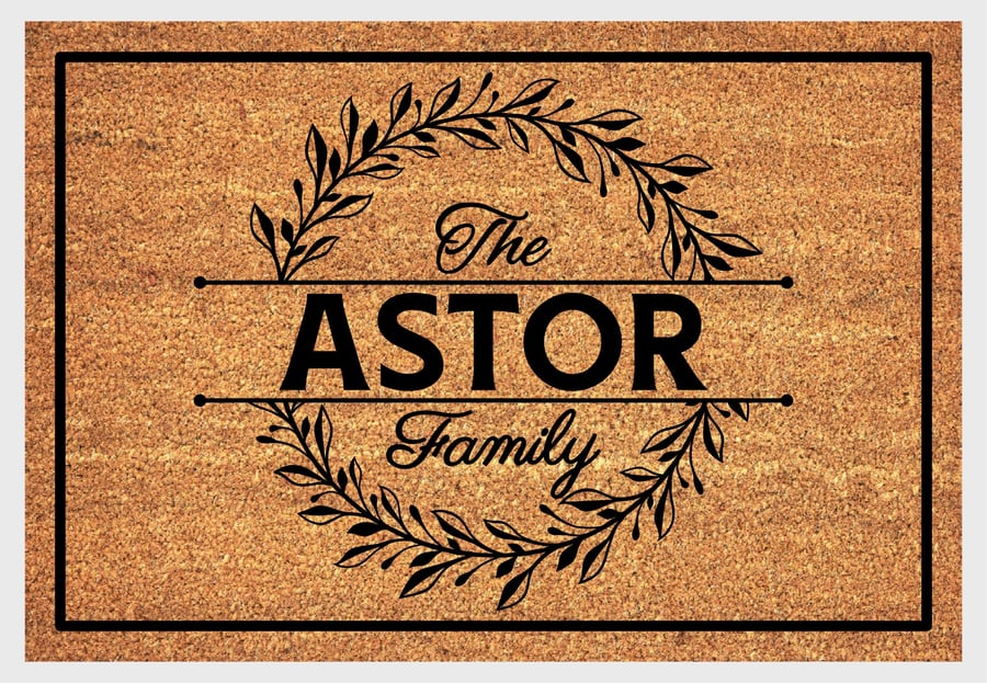 Personalised Surname Door Mat - Customised Family Name Welcome Mat - 3 Sizes