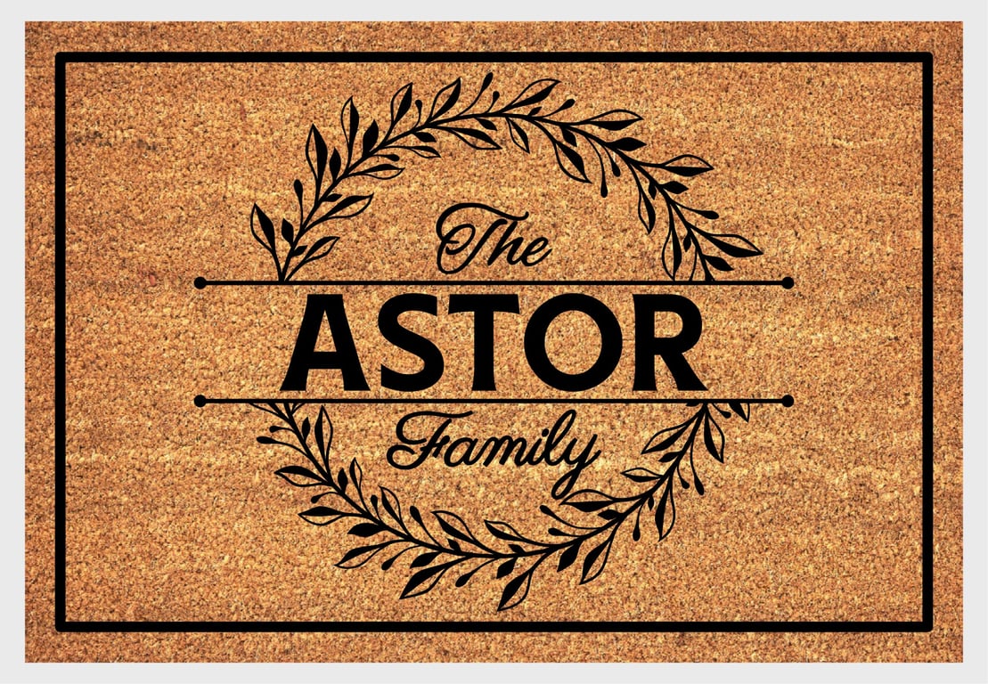 Personalised Surname Door Mat - Customised Family Name Welcome Mat - 3 Sizes