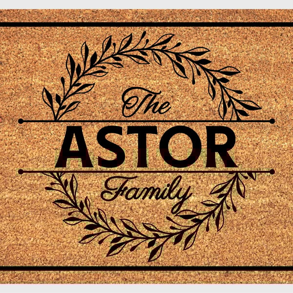Personalised Surname Door Mat - Customised Family Name Welcome Mat - 3 Sizes