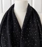 Black with Gold Speckles Infinity Scarf, 100% cotton  - Image 9