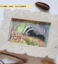 Little Badger finds some Mushrooms, original animal drawing, letterbox art gift - Image 6