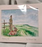 Watercolour print of a Southdowns Sussex Rabbit - Image 6