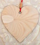 Christmas Decoration Ornament: Decoupaged Wooden Heart 15cm (6") Santa & Tree - Image 4