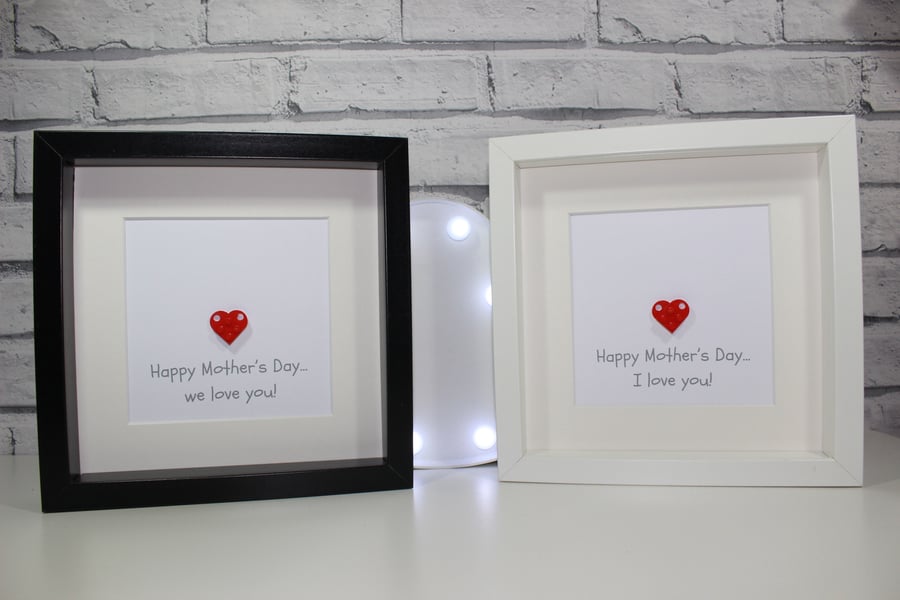 MOTHERS DAY SPECIAL - Framed Lego custom heart - great gift for mum - mummy 