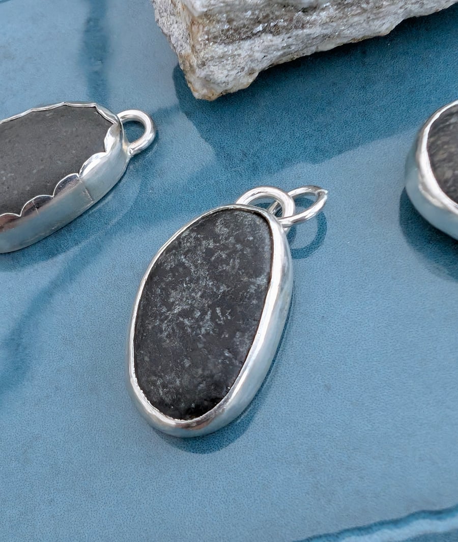 Perfectly Imperfect - Silver Beach Pebble Pendant 