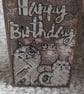 Whimsical Cats Dad Father Birthday Card Cute