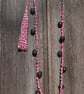 12 Bells of Christmas macrame candy stripe garland with metal  jingle bells - Image 1