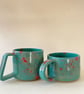 Turquoise splat cup set. - Image 3