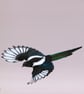 Fine Art Giclée Print Magpie in Flight Bird