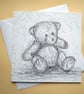 Greetings card - blank - Scribble Bear