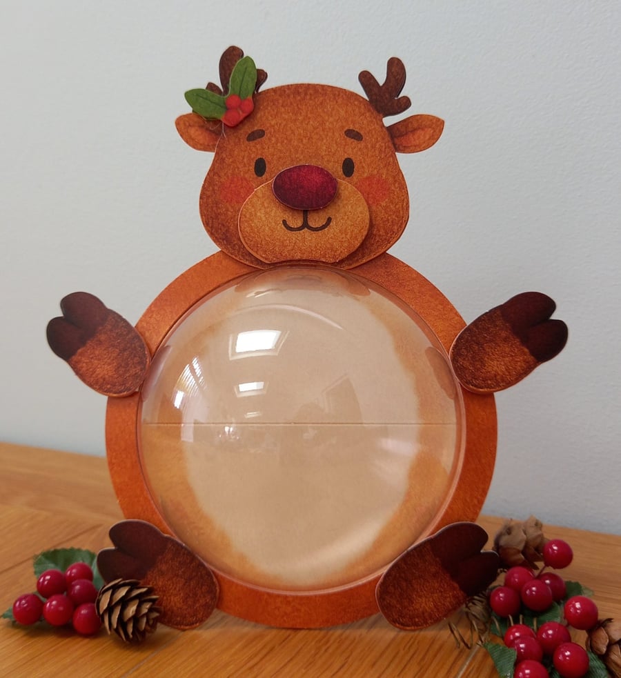 Reindeer "Bauble Buddies" gift box, handmade