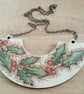Pyrography wooden holly pendant - Image 5