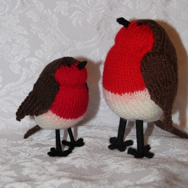 Hand Knitted Small Festive Robin