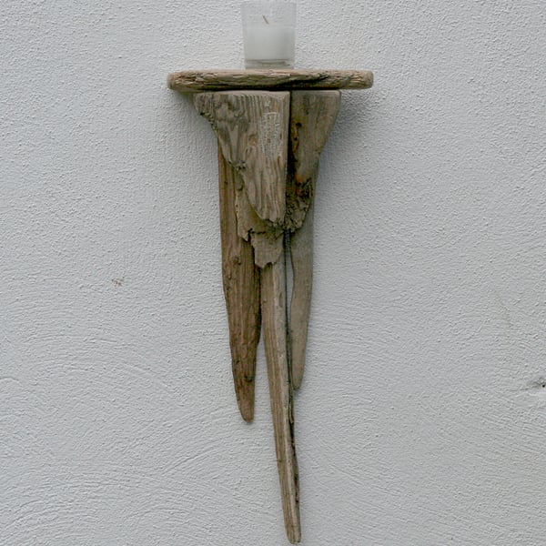 Driftwood candle holder, wall hanging candle sconce, tea light holder B