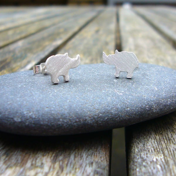 Rhino earrings, animal earrings, animal jewellery, gifts for animal lovers