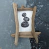 Pebbles original in a Handmade Driftwood frame