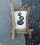Pebbles original in a Handmade Driftwood frame