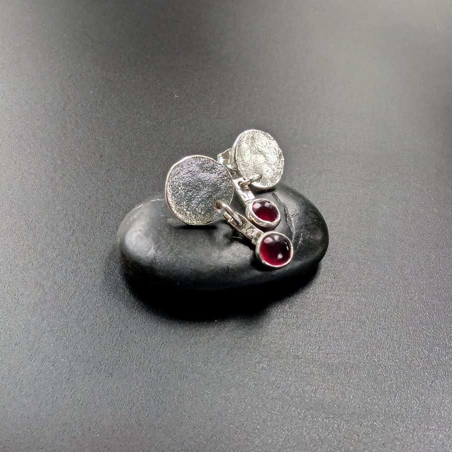 Recycled STERLING SILVER Drop earrings, Handmade Urban Design Jewellery