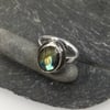 Freeform sterling silver labradorite ring size O