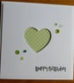 Happy Birthday Card -Spring Green and White Polka Dot Heart Aperture - Image 7