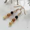 Baltic Amber Drop Yellow Gold Vermeil Earrings