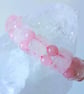 Stretchy Pink Rose Quartz Gemstone Cuff Stacker Bracelet - Image 6
