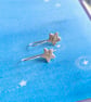 Long silver star earrings, celestial earrings, Christmas jewellery gift - Image 4
