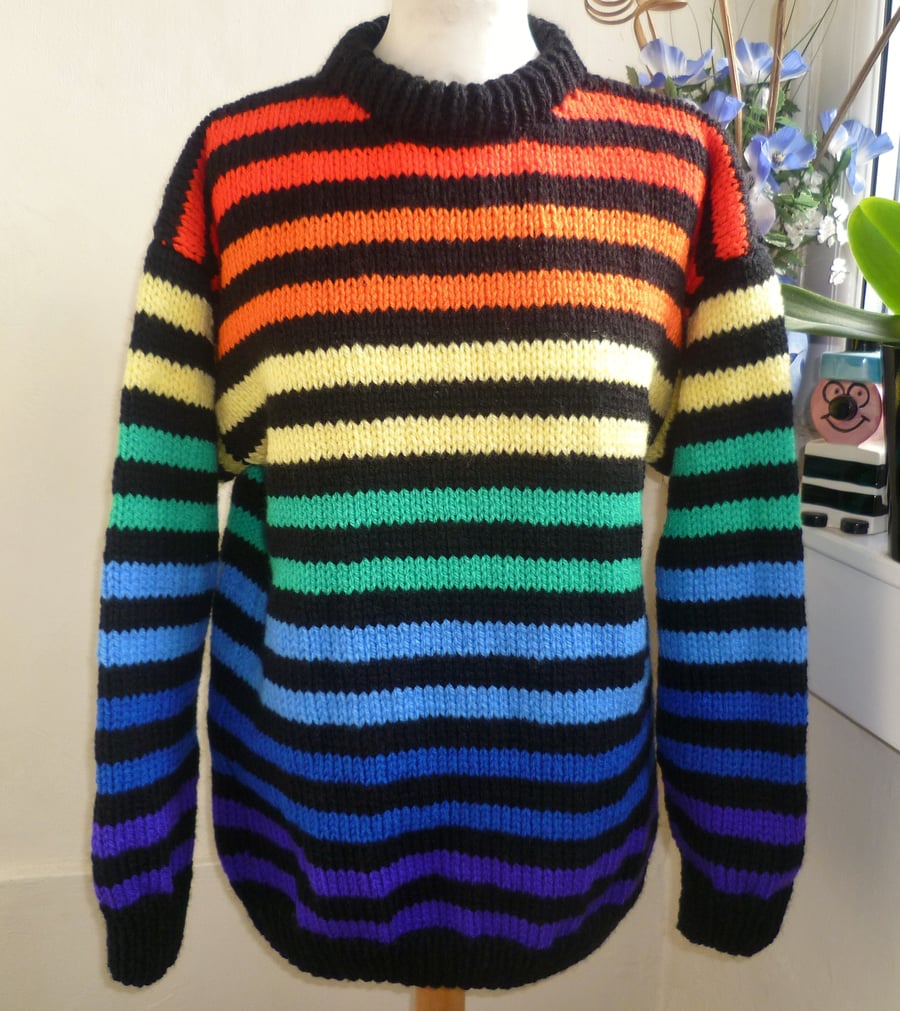 Hand knitted Rainbow jumper