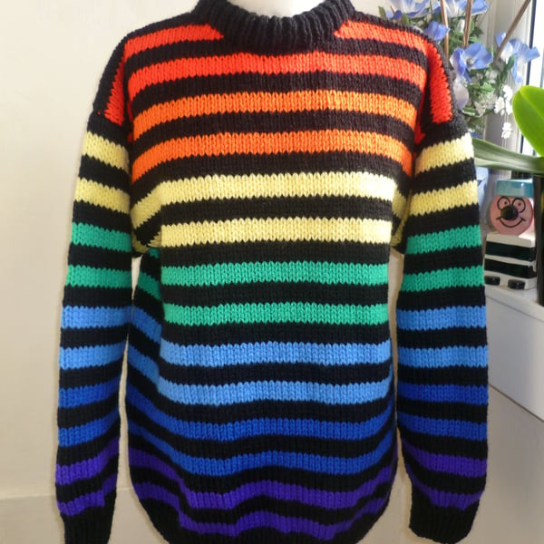 Hand knitted Rainbow jumper