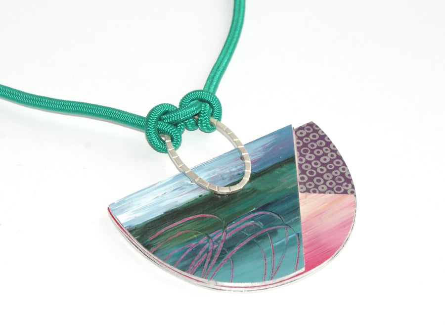 Seascapes painted bib necklace