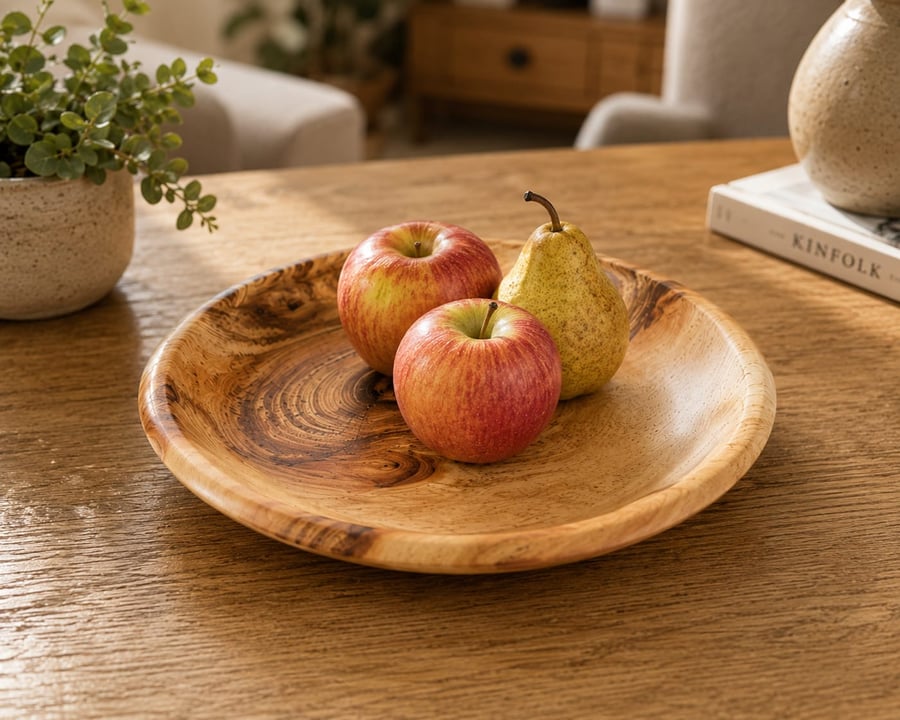 Handturned Monterey Pine platter . Fruit bowl