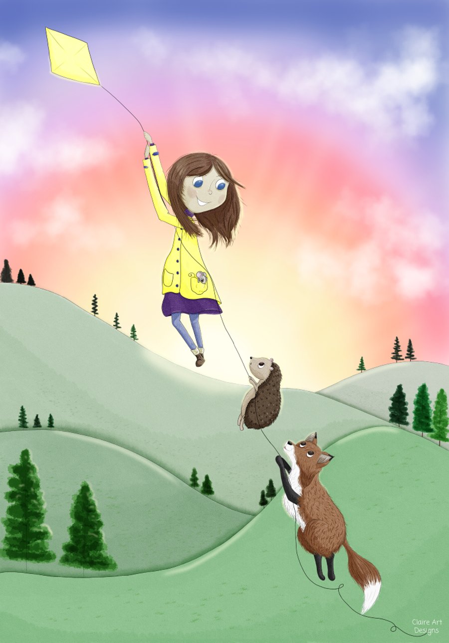 TAKE TO THE SKIES THEMED ART PRINT A4 Folksy